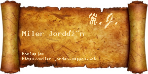 Miler Jordán névjegykártya